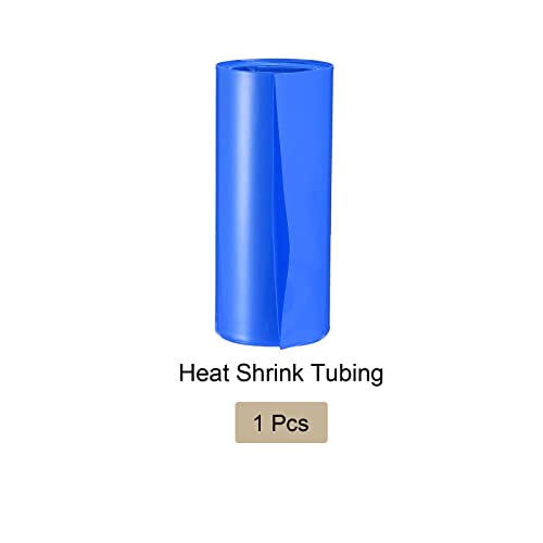 חום חום חום מכווץ צינור דק PVC סוללה סוללה, [לחשמל 18650, חבילת סוללות DIY] - 85 ממ שטוח 1 מ 'אורך / כחול / 1 יח'